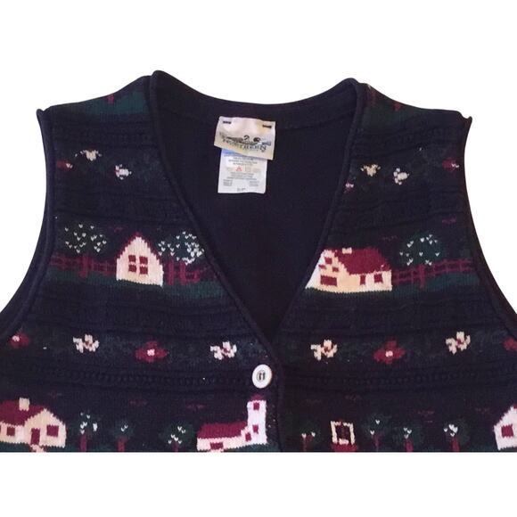 Northern Reflections Vest Navy BL Cottages Village  Small - Picture 3 of 6